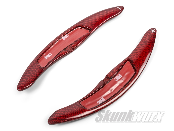 Porsche Panamera/Cayenne/Macan/718/991 Carbon Fibre Shift Paddles Extended (Gloss Red)