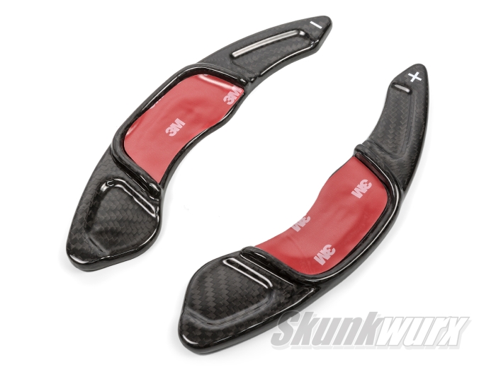 VW Golf/Polo/Passat/T-Roc/Scirocco Carbon Fibre Shift Paddles Extended (Gloss Black)