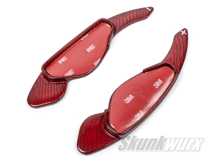 Land/Range Rover & Jaguar Carbon Fibre Shift Paddles Extended (Gloss Red)