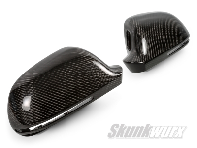 Audi A3/A4/A5/A6/A8/Q3 Carbon Fiber Wing Mirror Cover Replacements 2007-2014 (Lane Assist)