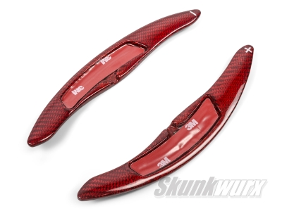 Porsche Panamera/Cayenne/Macan/718/991 Carbon Fibre Shift Paddles Extended (Gloss Red)