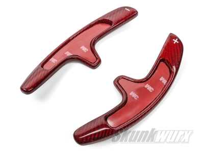 Porsche 991/997/Boxster/Cayman Carbon Fibre Shift Paddles Extended (Gloss Red)