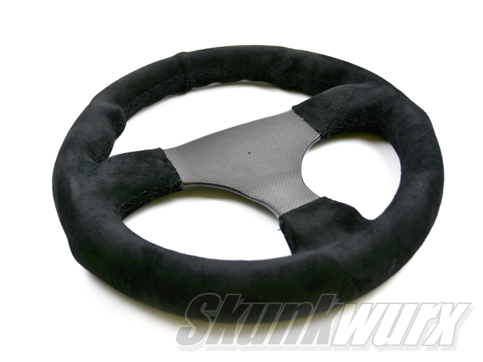 Ariel Atom/Nomad Carbon Fibre Steering Wheel with Suede Trim and Black Stitching