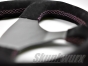 Ariel Atom/Nomad Carbon Fibre Steering Wheel with Suede Trim and Pink Stitching